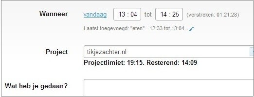 urenregistratie-projectlimiet