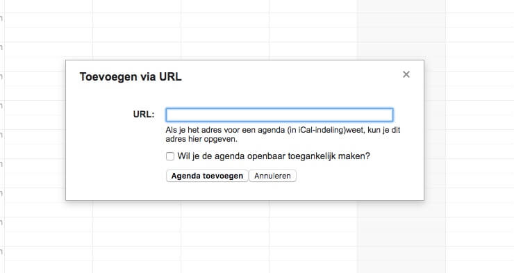 Nanda urenregistratie - Google Agenda url invoeren 2