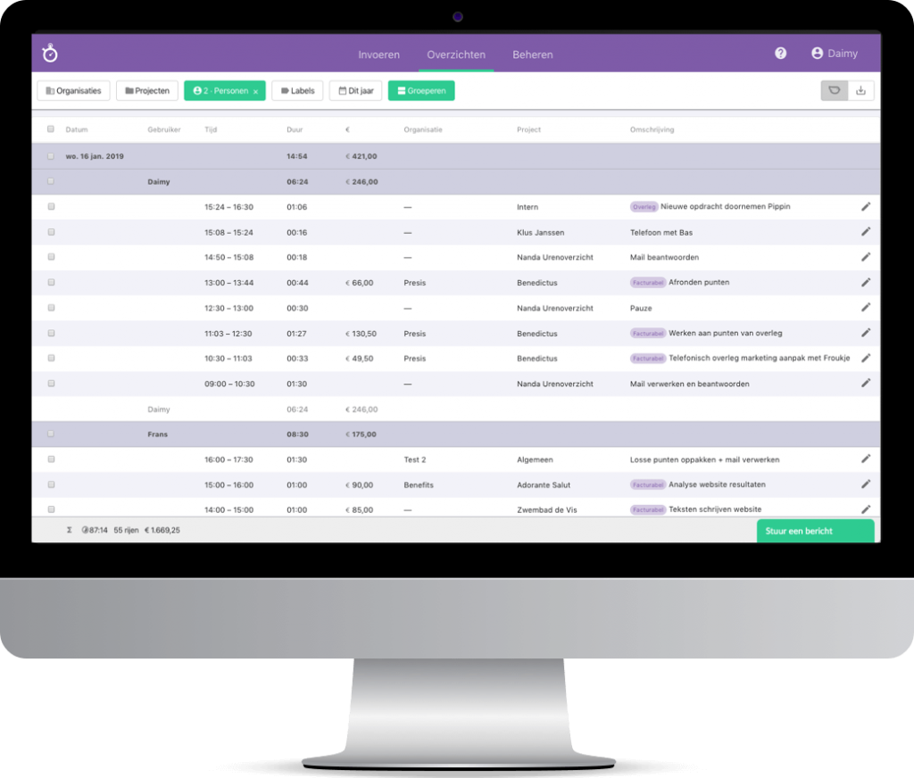 Nanda urenoverzicht - Rapportages maken - Met filters Nanda urenoverzicht - Rapportages maken - Met filters