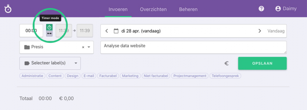 Nanda-urenoverzicht-Timer-activeren