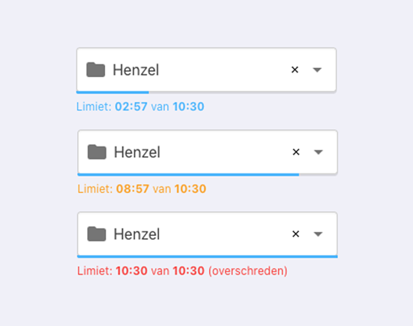 Nanda urenoverzicht - Tijdslimieten - binnen de tijd blijven