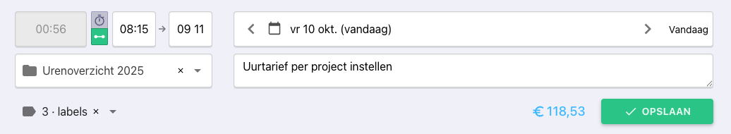 Uurtarief inzicht Nanda